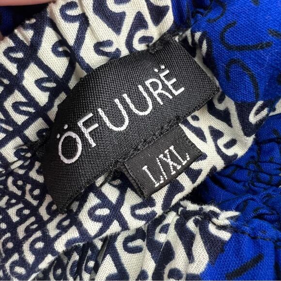 Ofuure African print long puff sleeve crop top sz L XL - Picture 3 of 3